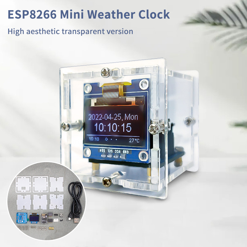 ESP8266 Mini Weather Clock Kit - огляд і ціна Electronics Project Kit