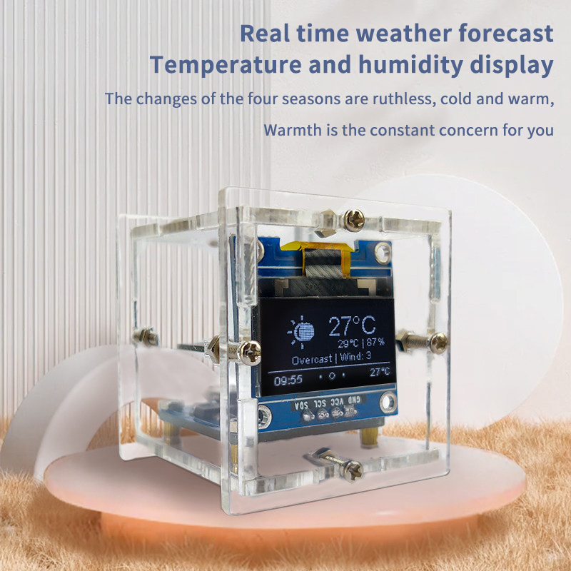 ESP8266 Mini Weather Clock Kit - огляд і ціна Electronics Project Kit