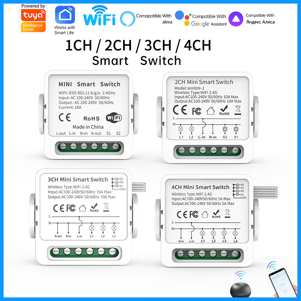 Tuya WiFi Smart Switch 1/2/3/4 - огляд і ціна Smart Light Switch Wifi