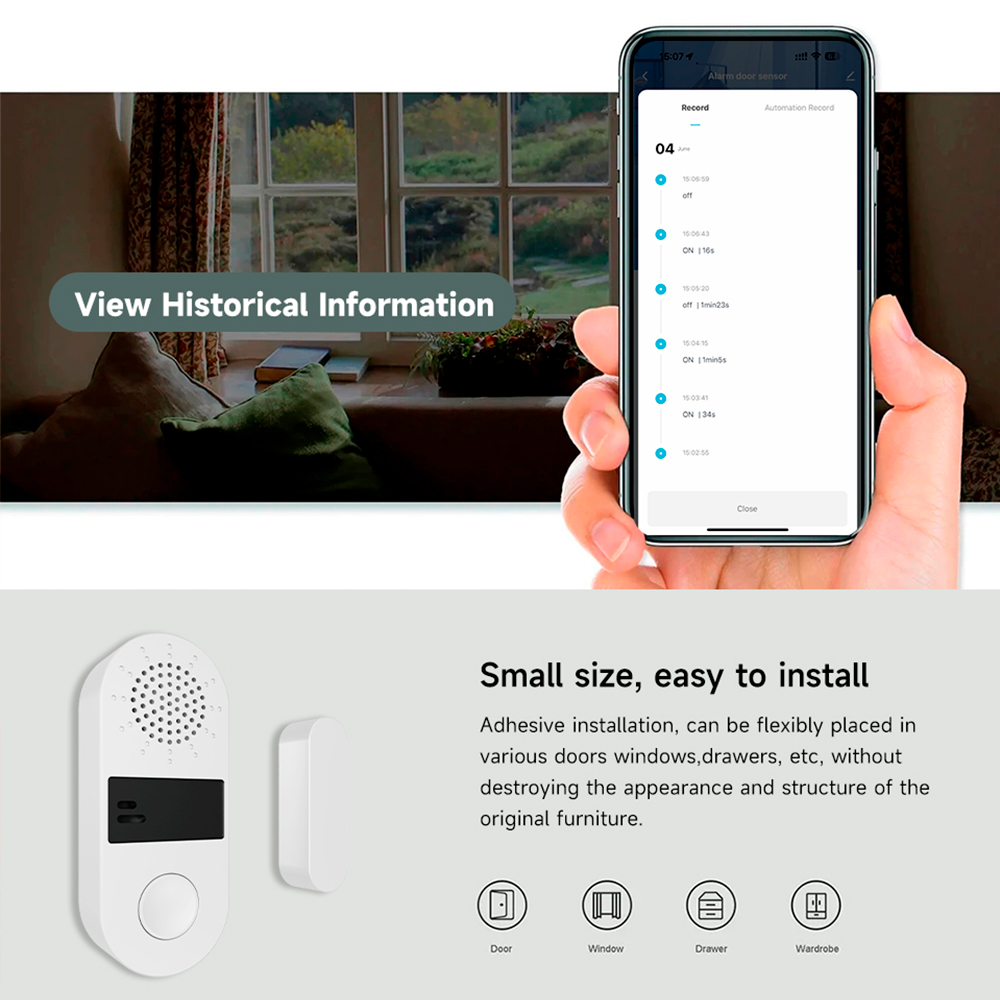 Tuya Zigbee Wireless Door Wind - огляд і ціна Smart Home Automation Kit