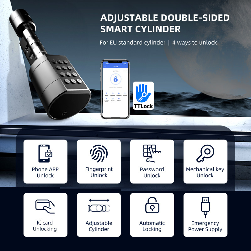 Smart Euro Cylindrical Door Lo - огляд і ціна Smart Door Lock Wifi
