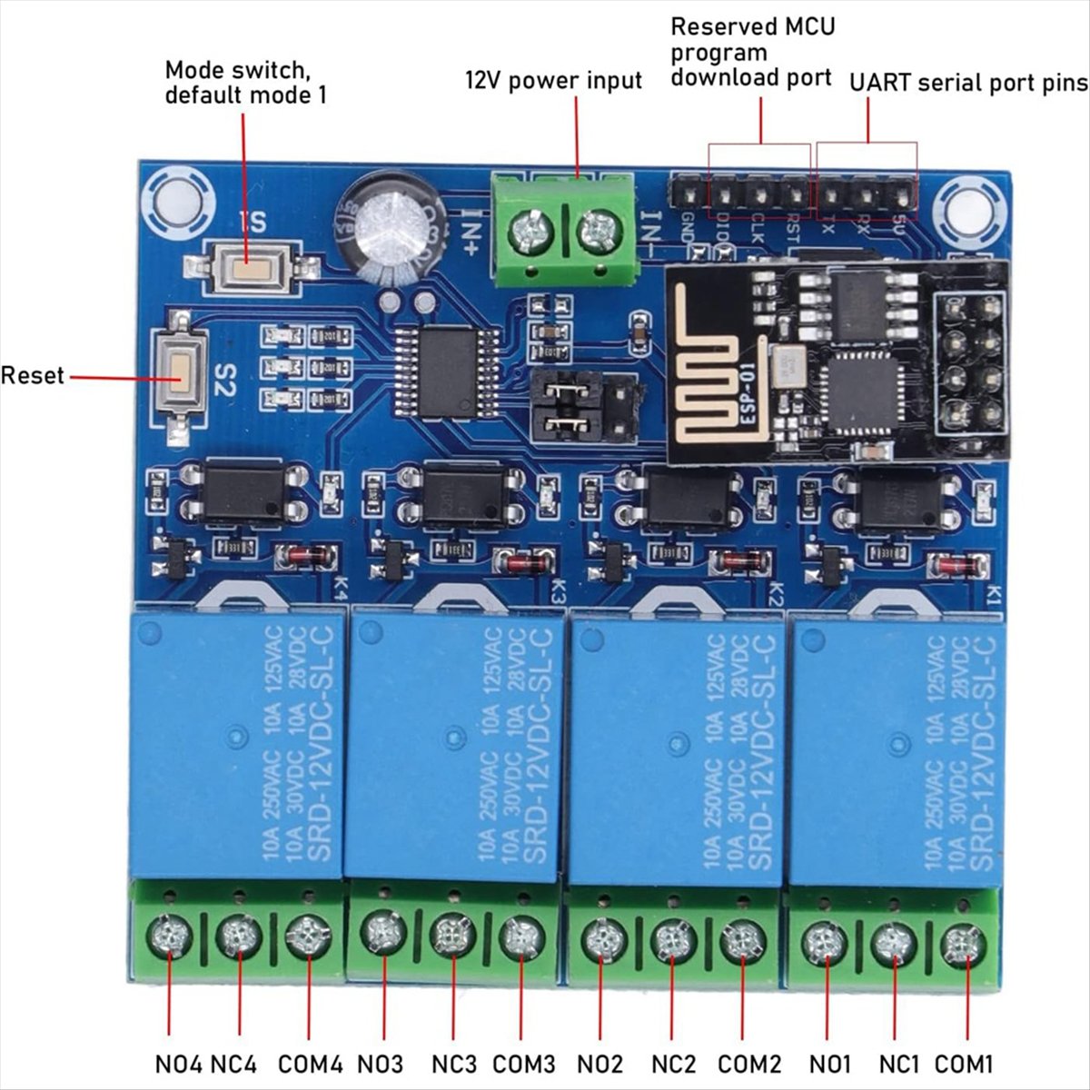 Super Sale 4 Channel WiFi Wire - огляд і ціна Esp8266 Relay Module