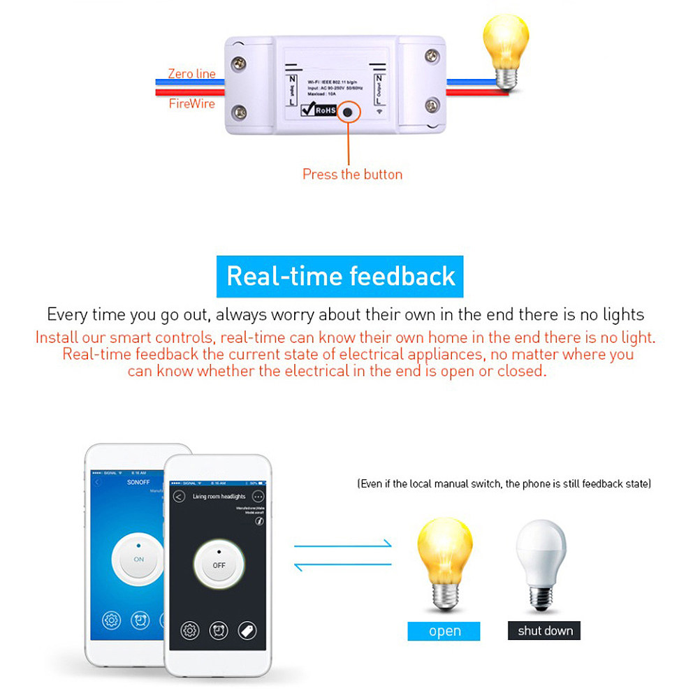 1Pcs WiFi Smart Switch Univers - огляд і ціна Smart Light Switch Wifi