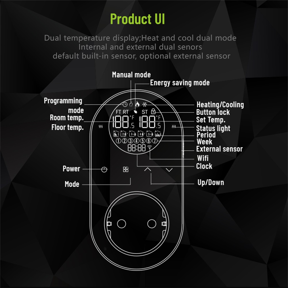 New Dual Sensor Thermostat WIF - огляд і ціна Wifi Thermostat